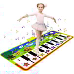 Pianomatta, Stort Musikmatta för Barn, Touch Play Musikalisk Matta, Pianogolvmatta, Dansmatta, Leksaker för Barn, Pojkar, Flickor, Småbarn (135 × 58 cm)