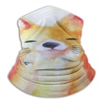 Sng9o Cute Paint Watercolor Fox Multifunctional Outdoor Neck Warmer Face Mask Fleece Balaclava Headband