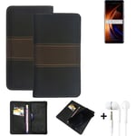 Wallet Case + headphones for Oppo Find X3 Protective Cover Brown