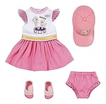 Zapf Creation 831946 BABY born little Kindergarten baseball cap set 36cm - Doll clothing set with dress, panties, shoes and cap