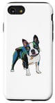 Coque pour iPhone SE (2020) / 7 / 8 Boston Terrier Pop Art coloré Motif terrier de Boston