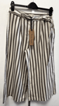 NEW! Phase Eight UK10 stone striped Manon cotton belted wide legged culottes