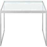 Englesson Square Sidebord 56x41x43 cm, Silver Grey/Glass Sølvgrå Herdet glass