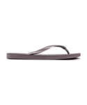 Havaianas Womens Slim Sandals - Grey PVC - Size 39.5 EU/IT