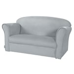 roba Canapé Enfant en Velours Lil Sofa - 2 Places - Fauteuil Club avec Accoudoirs Confortables - 78 x 40 cm - Facile à Nettoyer - dès 18 Mois - Gris