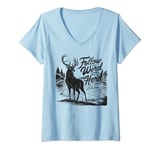 Womens Follow The Word Not The Herd Goat Gazelle V-Neck T-Shirt