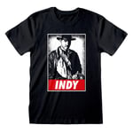 Kortærmet T-shirt Indiana Jones Indy Sort Unisex XL