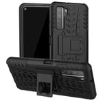 BeyondTop Case Rugged Armor for OnePlus Nord Back Cover Shockproof with Kickstand Function Bumper Protective Phone Case for OnePlus Nord-Black