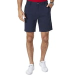 Nautica Men's Classic Fit Flat Front Stretch Solid Chino 8.5" Deck Shorts Casual, True Navy, 35