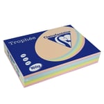 160g A4 papper | laxrosa/blå/grön/gul/rosa | Clairefontaine 1712 | 50 ark x5