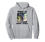6 Year Old Birthday Party T-Rex Dinosaur Riding a Bike Kids Pullover Hoodie