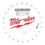 Milwaukee Sirkelsagblad W165x20x1,6x24T