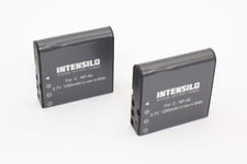 INTENSILO 2 x Batterie compatible avec Casio Exilim EX-FC100, EX-FC100WE, EX-FC150, EX-FC150BK appareil photo numérique (1250mAh, 3,7V, Li-Ion)