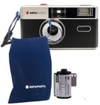 AgfaPhoto Analogue 35 mm Compact Film Photo Camera Black + Black/White Images Film + Battery