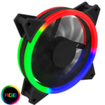 GameMax Velocity 12cm Rainbow RGB PC Case Fan 4-Pin MF Aura Header 3-Pin Power