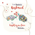 Husband I'm Turtley in Love - Valentine's Day Luxury Square Handmade Card Turtle
