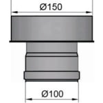 Rökrör 100 mm till 150 mm
