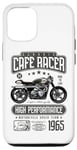 Coque pour iPhone 13 Pro Café Racer Moto Anniversaire Motard Né en 1965