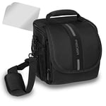 PEDEA Camera Bag for Canon EOS 7D, 50D, 70D, 5D Mark III, 450D 100D, 1000D, EOS M3 / Nikon D5500 / Pentax K-1 / Sony Alpha 6000 (Size M, black/grey) includes screen protector