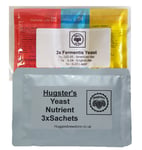 Hugster Bundle 3x11.5g Fermentis Yeasts - 1xS-04 English Ale - 1xUS-05 American Ale - 1xS-23 Lager & 3X Sachets Hugster Yeast Nutrient