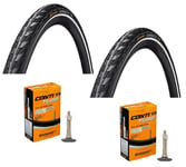 2 Dekk + 2 Slanger Continental Contact 700x35C (37-622) med refleks dunlop ventil