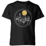 Harry Potter Hogwarts Castle Moon Kids' T-Shirt - Black - 11-12 ans