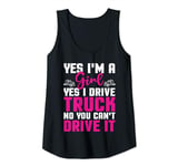 Womens Yes I Drive Truck American Commercial Truck Driver Tank Top