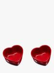 Le Creuset Stoneware Heart Ramekins, Set of 2, Red