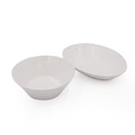 2pc White Serving Bowl Set including Oval Serving Bowl, 32cm and Round Serving Bowl, 25cm - Panama
