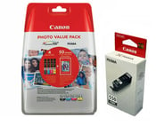 Genuine Canon PGI-550BK + CLI-551 CMYK Ink Cartridges +50 Pack Ph Paper MG5550