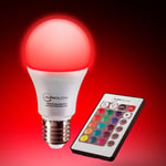 AURAGLOW 10w Remote Control Colour Changing LED Light Bulb E27, 75w EQV Warm White Dimmable Version - 3rd Generation