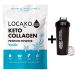 Keto Collagen Powder Protein Shake Vanilla 300G + ON Shaker DATE SEPT/2022