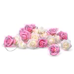 Romantisk Ljusslinga - Rosor - 20 LED-lampor Rosa
