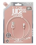 Juice Apple Lightning Cable 3m Braided Eco Rose Gold,iPhone 14, Max, Pro, Plus, iPhone 13, Max, Pro and Mini, iPhone 12, Max, Pro and Mini, iphone 11, Pro, X, Xr, iPhone 8, 7, 6, SE, 5, iPad,