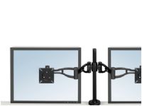 Fellowes Professional Series Depth Adjustable Dual Monitor Arm - Monteringssett - justerbar arm - for 2 skjermer - jern - svart - skrivebordsmonterbar