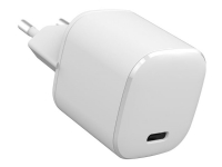 eSTUFF INFINITE - Strömadapter - 100% recycled plastic - 20 Watt - 3 A - Apple Fast Charge, PD 3.0, QC 3.0 (24 pin USB-C) - vit