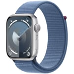 Apple Watch Series 9 GPS + Cell. 41mm Silver Aluminium Case / Winter Blue Sport Loop