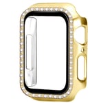 AISPORTS Compatible for Apple Watch Screen Protector 38mm with Case for Women, Ultra-Thin HD Clear Hard PC Bling Crystal Diamond Bumper Case Full Coverage Protective Case Cover for iWatch Series 3/2/1