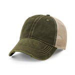 CHOK.LIDS Everyday Premium Washed Trucker Hat Unstructured Vintage Distressed Pigment Dyed Cap Adjustable Outdoor Headwear (Army Green)