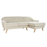 Chaiselong sofa Flødefarvet Gummitræ 226 x 144 x 84 cm