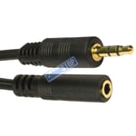 3.5mm Jack AUX Headphone Extension 2m Cable Audio Lead Male to Female Black