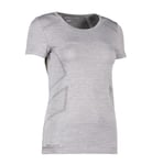 Geyser sømløs T-skjorte for kvinner, G11020, gråmelert, størrelse S