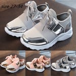 Boys Girls Breathable Shoes Children Casual Mesh Silver 29