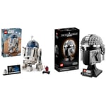 LEGO Star Wars R2-D2 Model Set, Buildable Toy Droid Figure for 10 Plus Year Old Kids, Boys & Girls & 75328 Star Wars The Mandalorian Helmet Buildable Model Kit, Display Collectible Decoration Set