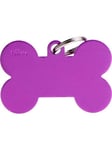 MyFamily ID Tag Basic Collection Bone XL purple in aluminium
