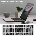 White Letters French Azerty Keyboard Sticker Cover Black for Laptop PC S1X55981