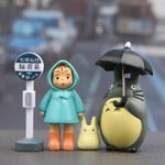 4st/lot 3-5cm Anime My Neighbor Totoro Action Figurleksak Black&Blue