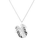 Palm Leaf Necklace Silver