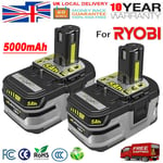 2x 18V 5.0Ah Lithium Ion Battery For Ryobi P108 ONE+ Plus P104 RB18L50 RB18L40