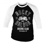 Hybris Rocky Balboa Boxing Club Baseball 3/4 Sleeve Tee (White-Black,XL)